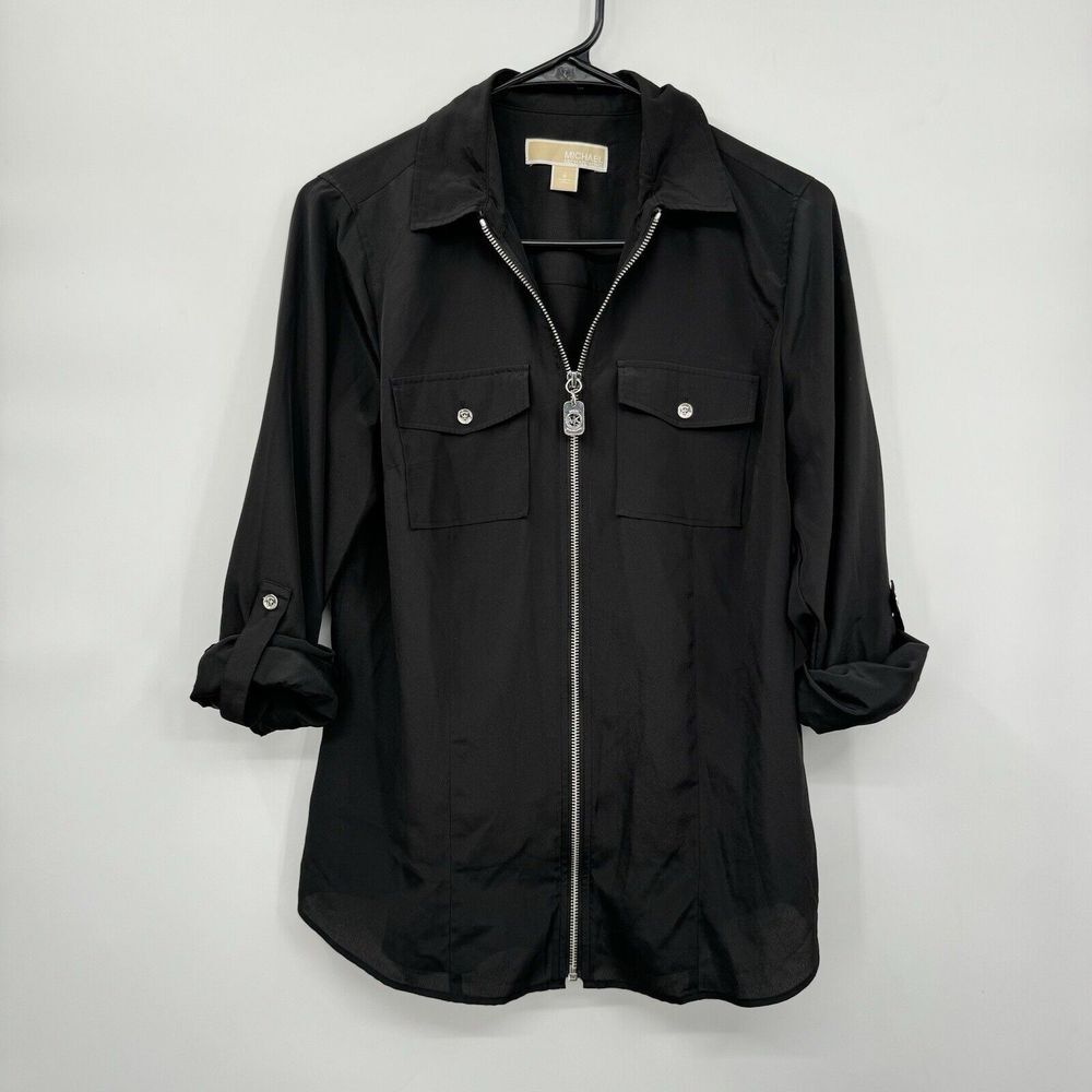 Michael Kors Black Blouse with Zipper
